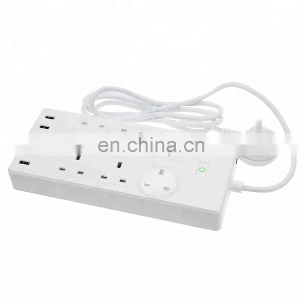 FRANKEVER IPhone Android Smartphone Control 6AC Electric Outlets WiFi Smart White Power Strip With 4 USB Charging Ports photo-3