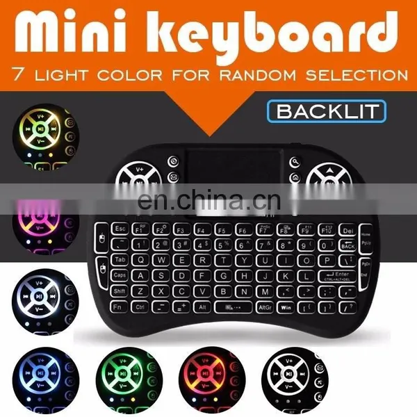 Hot Selling Backlight 2.4GHz I8 Mini Wireless Keyboard Touch I8 Air Fly Mouse Backlit Keyboard For Android Tv Box photo-2