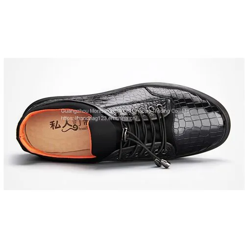 Crocodile Leather Shoes Men's Genuine Leather High-End Business Casual Men's Formal Wear Korean Casual Trend Breathable Leather Shoes photo-4