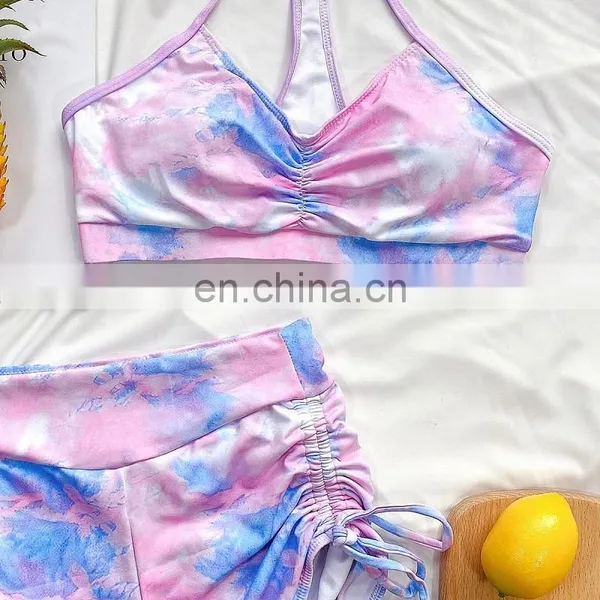 2022 Women Swimwear Push Up Swimsuit Tie Dye Bikini Yoga Set Swimming Suit Bandage Sexy Summer Bathing Suit photo-4