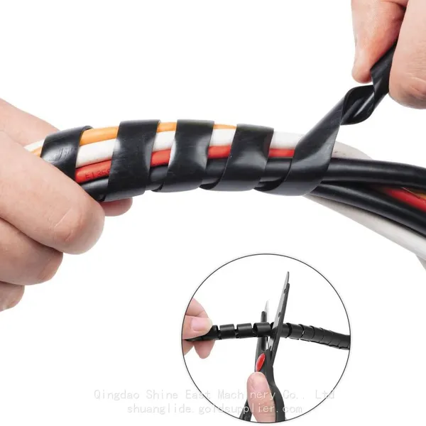 Cable Manager Pipe Production Line / Spiral Wrap Hose Making Machine / Wrapping Hose Sleeve Extruder Machine photo-5