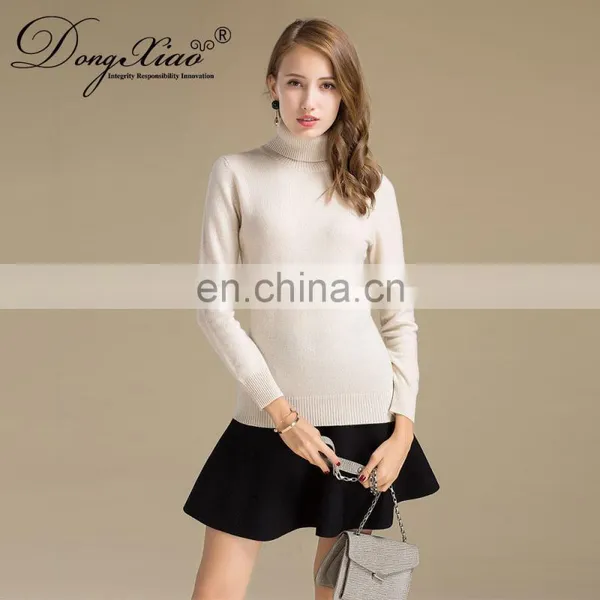 Factory Made Pure Cashmere High Neck Long Sleeve Heavy Cashmere Sweater Women 2018 photo-4