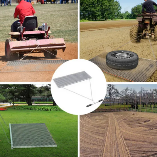 China 5 X 3 Feet Flexible Steel Drag Mat Heavy Duty Durable Zinc and Steel Mesh Field Surface Leveling Drag Mat for Manual photo-6