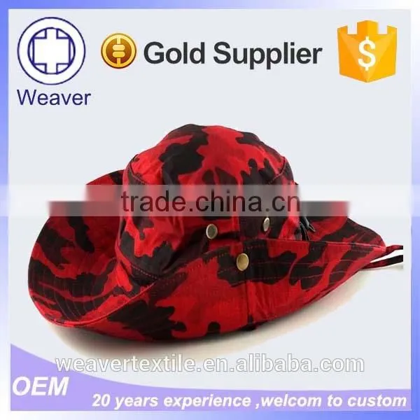 Wholesale Red Camouflage Fishing Cap Bucket Hats photo-2