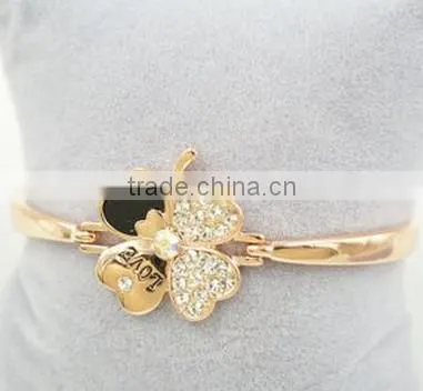 2015 Wholesale Cheapest Gold Plated Artificial Flower Bracelet Fashion Women Jewelry Quality Choice photo-2