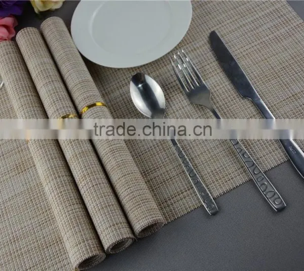 Table Decoration PVC Solid Color Disposable Flaxen Linen Table Placemat 45*30cm photo-6