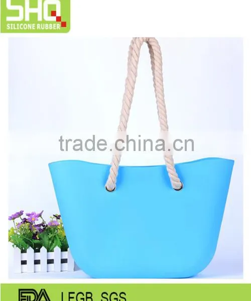 Factory Direct Wholesale Selling Silicone Handbags Silicone Shopping Bag Silicone Beach Bag Tote Bag photo-2