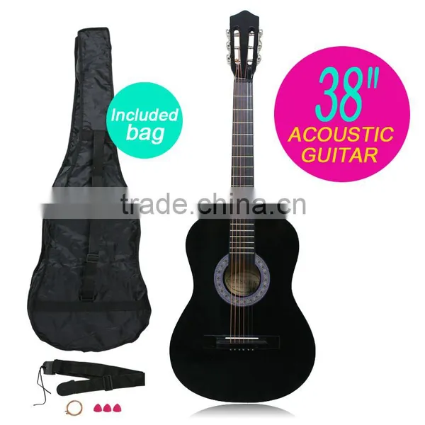 Beginners 38" Acoustic Guitar Wooden Classical Guitar Steel String W/Bag photo-5