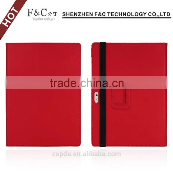 Colorful pu Leather Stand Flip Cover for Microsoft Surface Pro 4 With Elastic Band Design photo-2