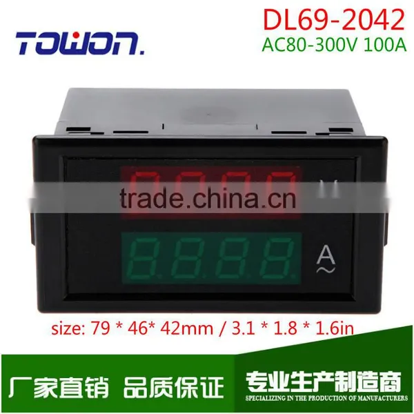DL69-2042 4 Digits LED AC Digital Ammeter Voltmeter 2in1 Combo Meter AC80-300V AC100A photo-5