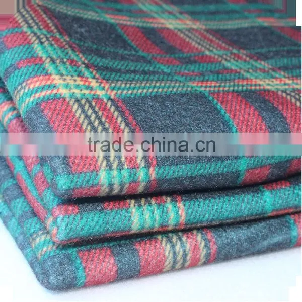 Plaid Double Side Brushed Blanket Fabric Polyester Visocse Printed Fabric photo-5