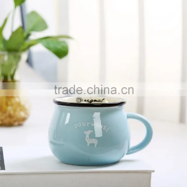 ZAKKA Cute Ceramic Milk Breakfast Ceramic Mug photo-3