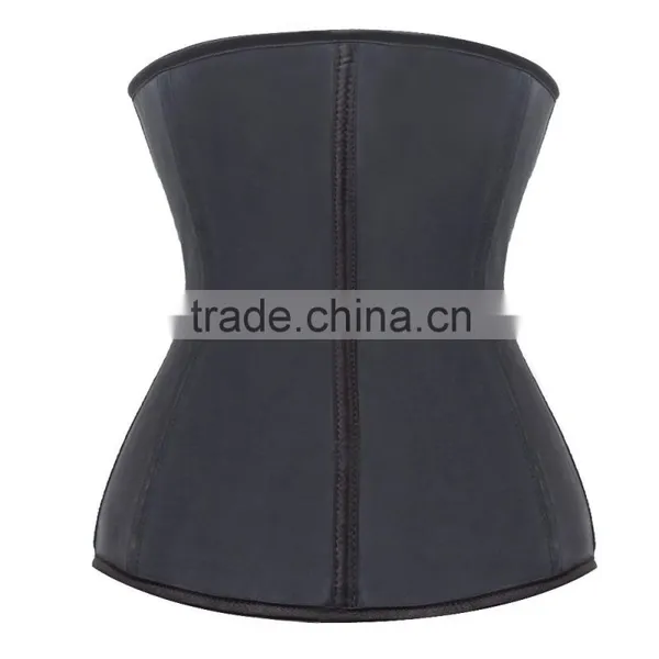 Black 4 Steel Bones Latex Waist Cincher For Women photo-6
