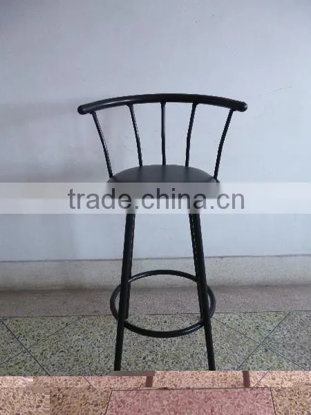 Modem Metal Frame High Pub Chair With Fabric Padded Seat