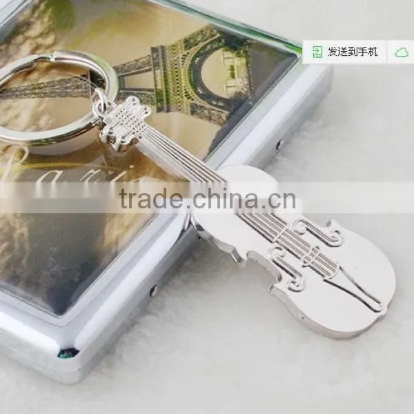 Silver Violin Shape Musical Bottle Opener Keychain for Gifts photo-2