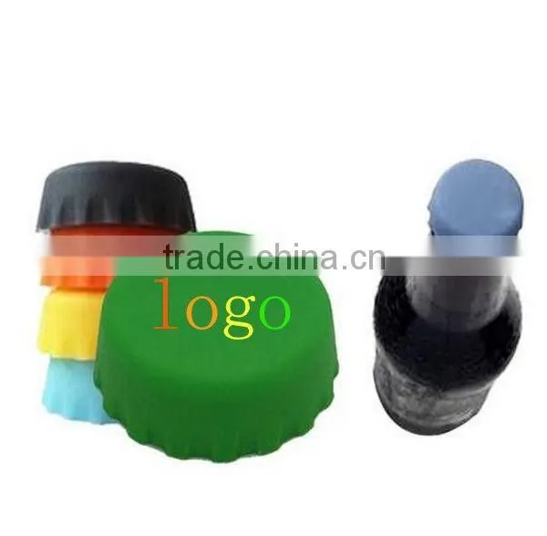 100%Food Garde Any Pantone Color Reusable Silicone Reusable Bottle Cap,custom Logo Printed Beer Saver Bottle Caps