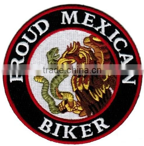 PROUD MEXICAN BIKER embroidery PATCH iron-on MEXICO EAGLE FLAG MOTORCYCLE LOGO