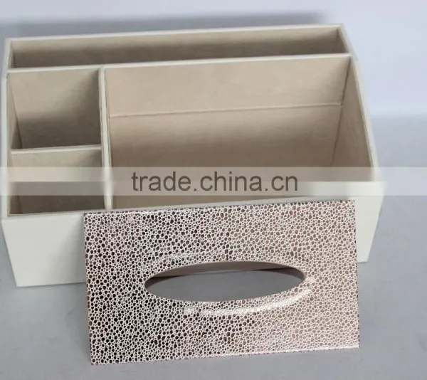 Home Decoration Faux Leather Tissue Box/Office Cardboard Napkin Box photo-5