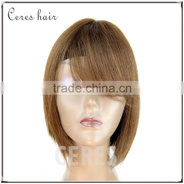 Kosher Wig Light Brown Bob Style 100% Human Hair Straight Bob Haircut photo-3