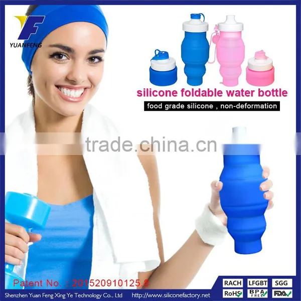 Light Portable Silicone Foldable Water Bottle Sport Products photo-2