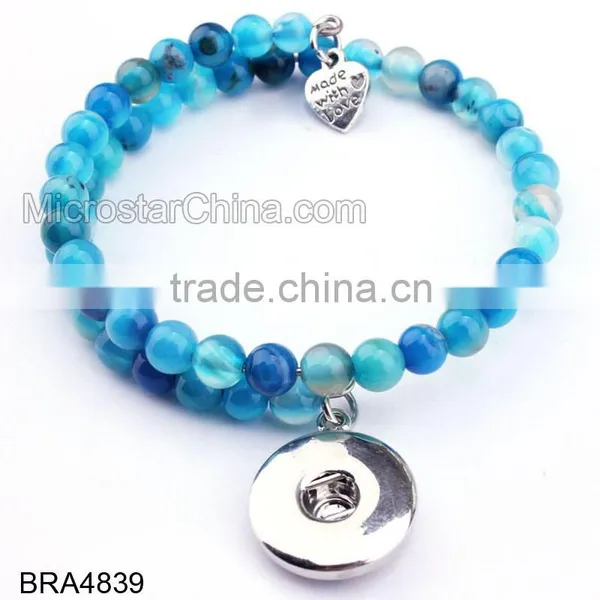 Hot Selling Snap Button Charm Leather Bracelet Jewelry photo-5