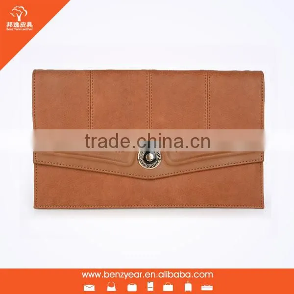 China Supplier Genuine Leather/PU Fancy Ladies Wallet Wallet Ladies Hand Pouch With Metal Lock