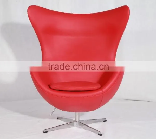 Yadea Factory Arne Jacobsen Inspired Furniture Red Italian Leather Egg Chair photo-2