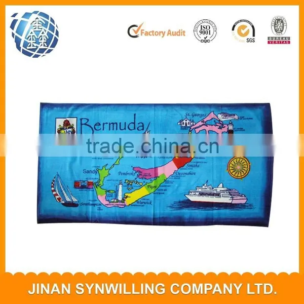 Wholesale Custom Printed Velvet Cotton Beach Towel photo-3