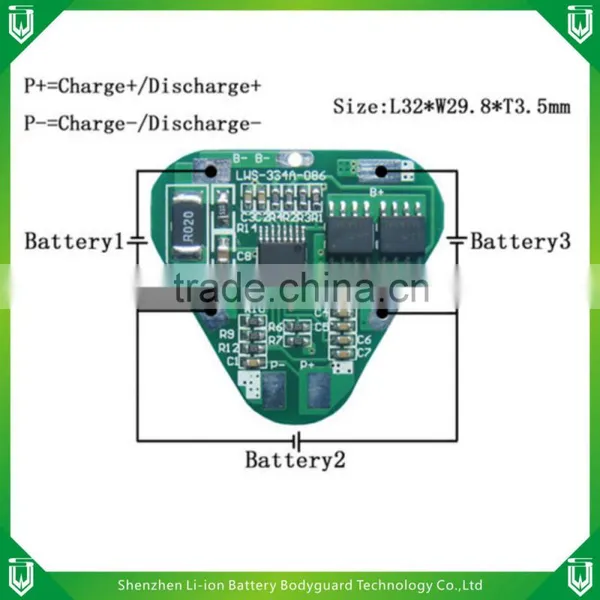 Sample/Production PCM/BMS/PCB For 11.1V(3S) Li-ion Battery Packs LWS-3S4A-086(3S) xbox 360 controller pcb boards