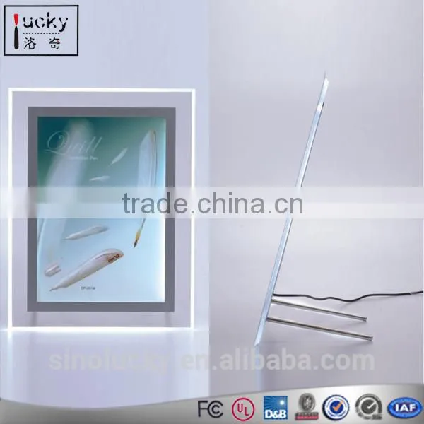 Acrylic led display stand with two legs