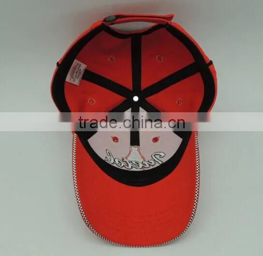 High Quality Custom Unisex 6 Panel 100% Cotton Red Embroidered Curved Baseball Cap Wholesale photo-5