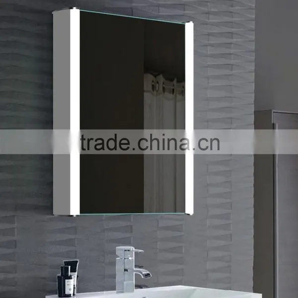 Double Door Recessed Illuminated Aluminum Bathroom Mirror Cabinet With Led Light photo-2