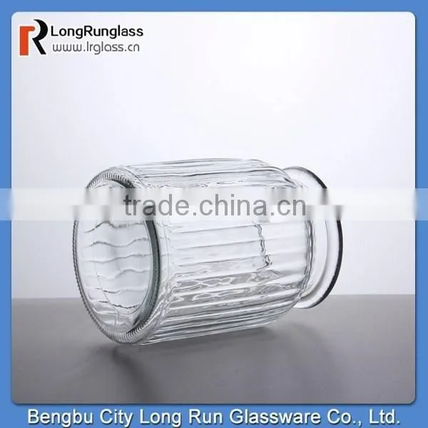 LongRun 10oz Charming Vintage-Style Special Shape Ribbed Glass Jar Glassware Factory Supply photo-4