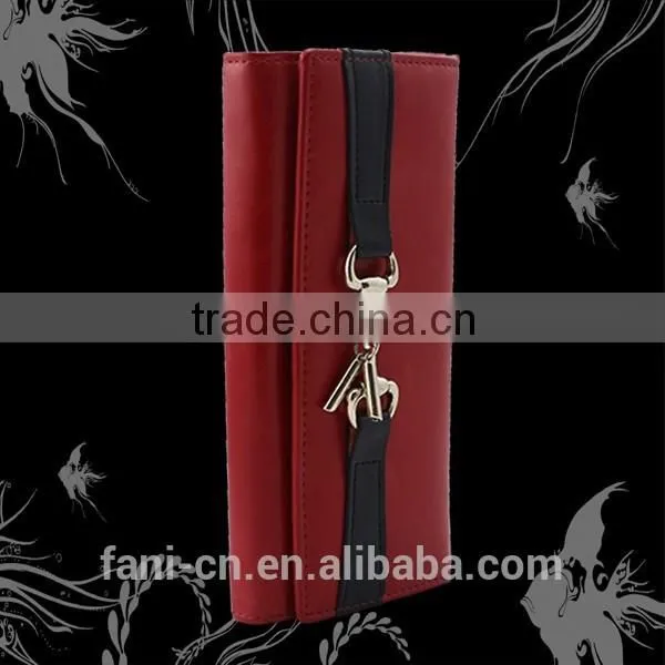 2015 Hot Selling PU Leather Wallet With Fancy Metal Design for Women or Girls photo-3
