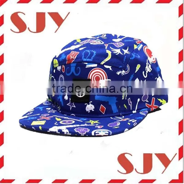 Custom All Over Print Floral 5 Panel Biker Hat photo-2