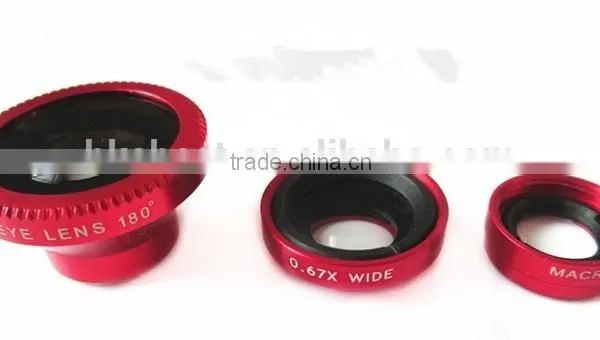 Magnetic 3 in 1 Mobile Phone Lens 0.67xWide Angle Macro 180 Fish Eye Lens Camera Kit Set for Apple IPhone 4 5 photo-3