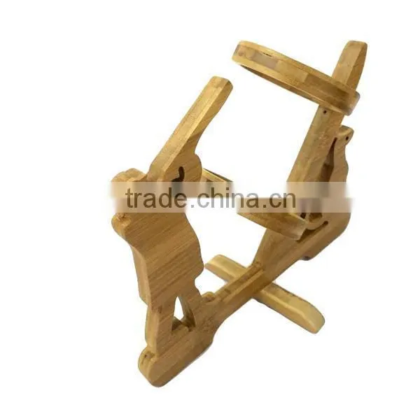 WR024/100% Bamboo Material Hot Sale Huntsman Shaped Folding Bamboo Wine Rack photo-5