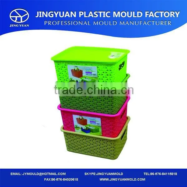 Colorful Plastic Rectangle Storage Box Mould Plastic Rattan Basket Molding