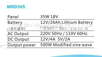 Portable Solar System With 500W Inverter, 35W Panel, 4 LED Bulbs for Indoor and Outdoor Lighting photo-3