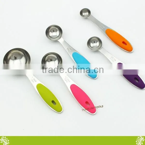 Factory Stainless Steel Measuring Spoon With Colorful Handle,Premium Stackable Measuring Cup/Spoon Sets for Home Cooking/baking photo-2