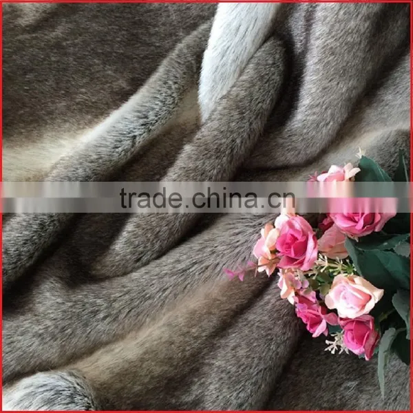 Wild Mannered Gray Fox Faux Fur Throw Blanket photo-3