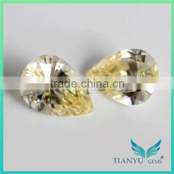 Wholesale Add Facts Synthetic Gemstone L-Yellow Pear Cut CZ Gems photo-3