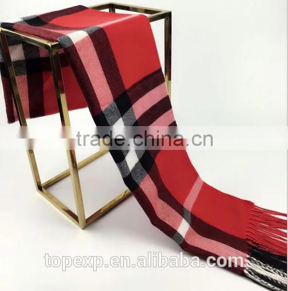Winter Knitted Check Long Acrylic Scarf photo-3