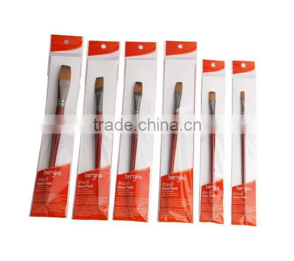 BGN-3226 Bergino Professional Flat Shape Nylon Synthetic Artist Brush in Stock photo-4