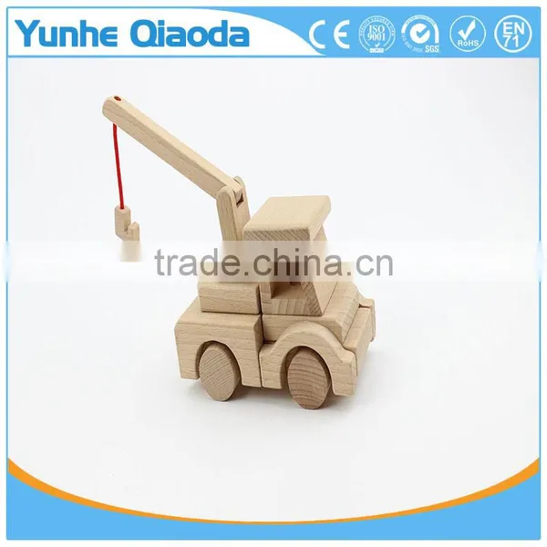 Wood 3D Vehicle Puzzles Mini Crane Car 3D Woodcraft Kit Assemble Paint DIY 3D Puzzle Toys for Kids Adults the Best Birthday Gift photo-4