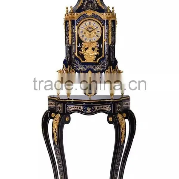 Home Decorative Wooden Floor Standing Big Ben With Bronze Eagle on Top , Luxury Brass Inlaid Antique Floor Clock photo-2