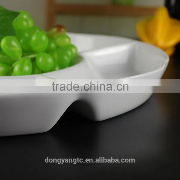 Factory Direct Wholesale White Glazed Ceramic Section Plates photo-2