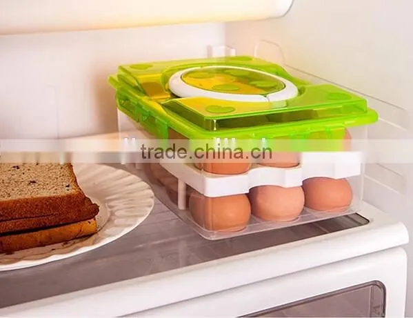 Small Order Portable Two Layers 24 Lattices Plastic Egg Storage Box photo-6