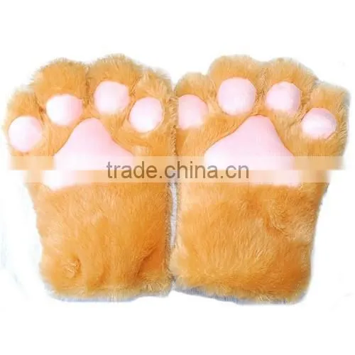 Anime Cosplay Party Costume Cute Cat Bear Plush Paw Claw Gloves photo-6