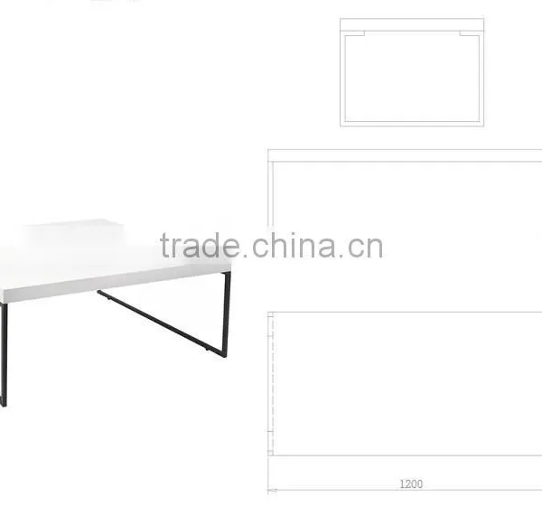 Euro Style White Highlight Lacquer Square Coffee Table photo-2